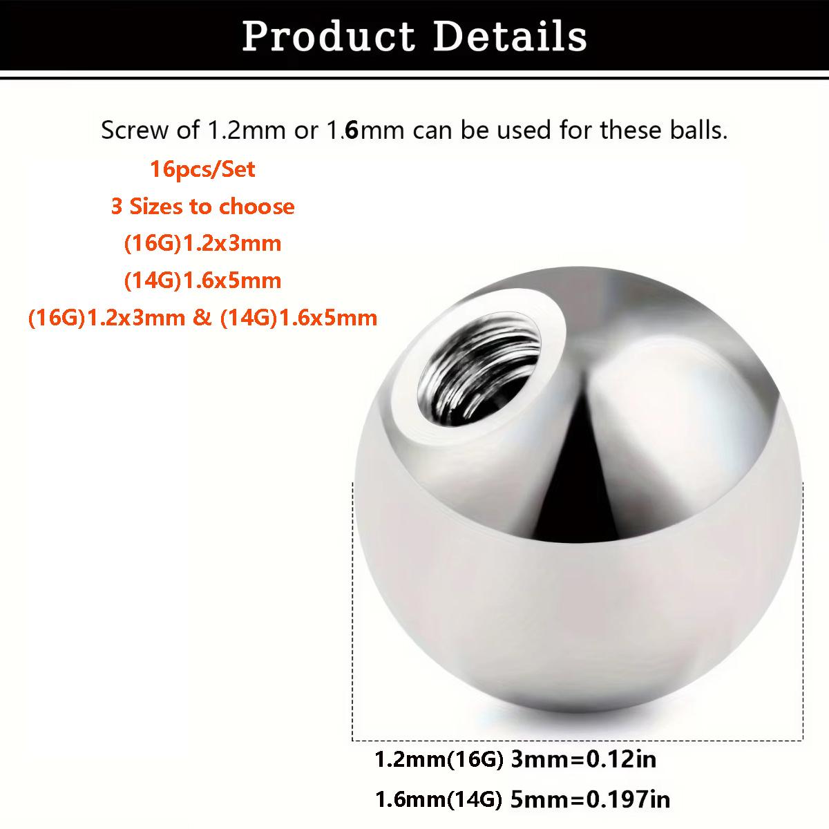 16 piezas de bolas de repuesto - Body Jewelry Replacement Ball reseña y precio