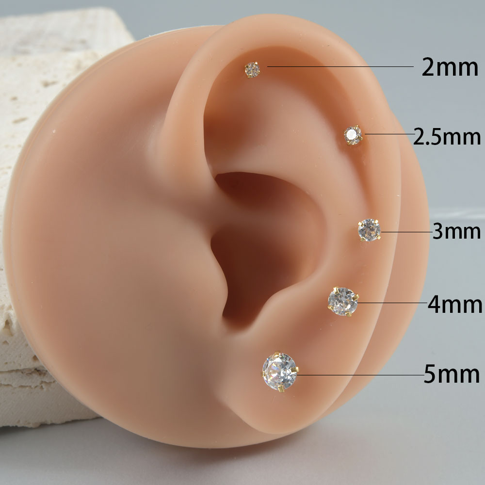 1 par de pendientes redondos d - Body Jewelry Surgical Steel reseña y precio